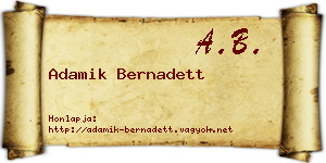 Adamik Bernadett névjegykártya