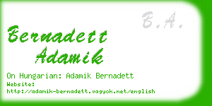 bernadett adamik business card